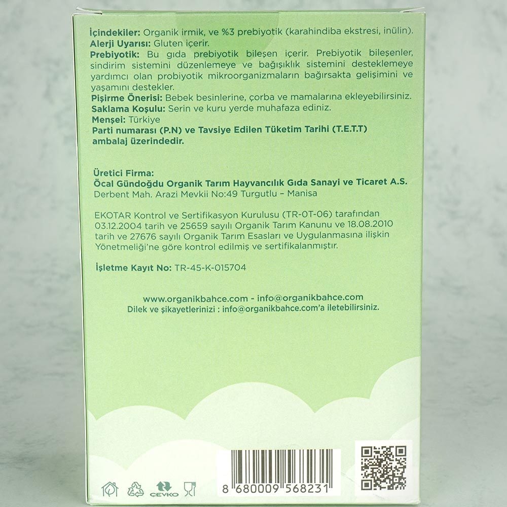 Organik Bahçe Organik Bebek İrmik