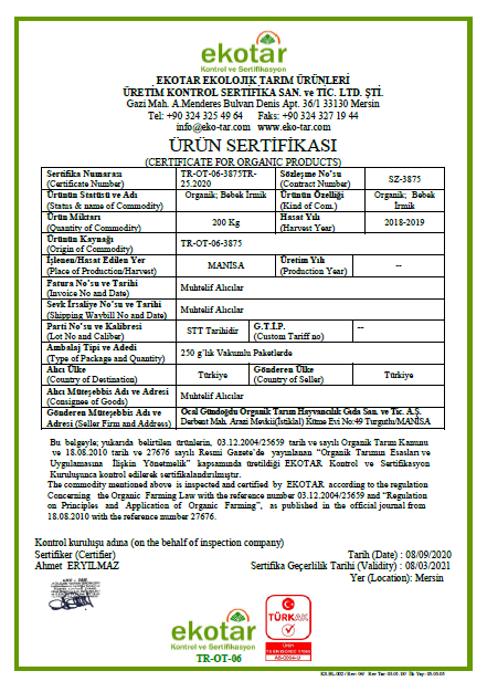 Organik Bahçe Organik Bebek İrmik