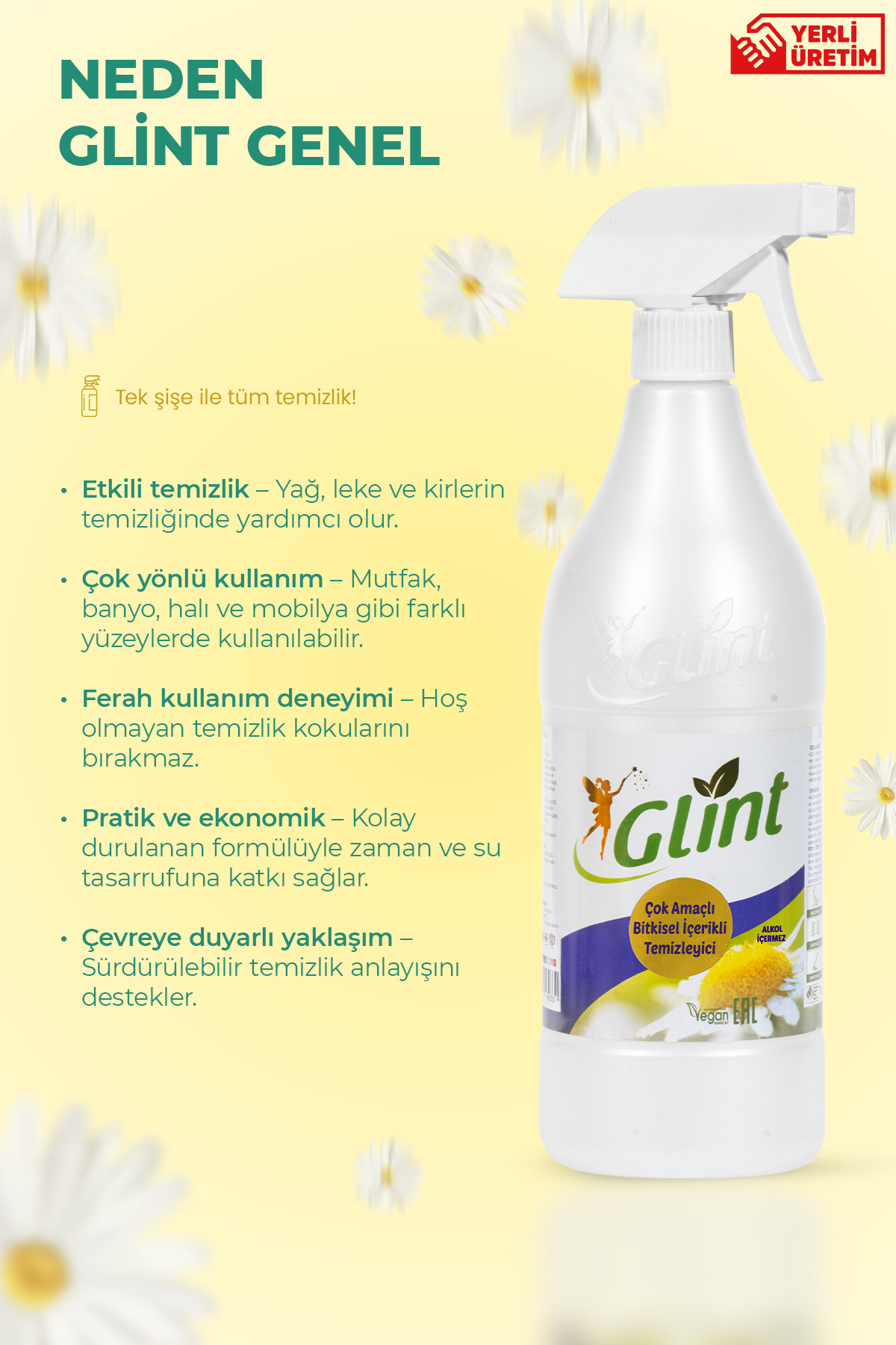GLİNT Çok Amaçlı Temizleyici Leke Çıkarıcı - 1 Litre