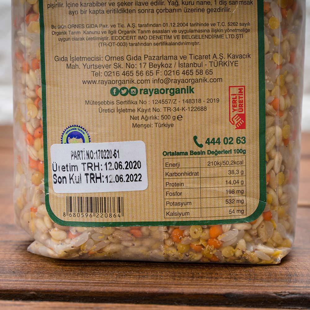 Raya Organik Çorbalık Tahıl Karışımı 500 Gr