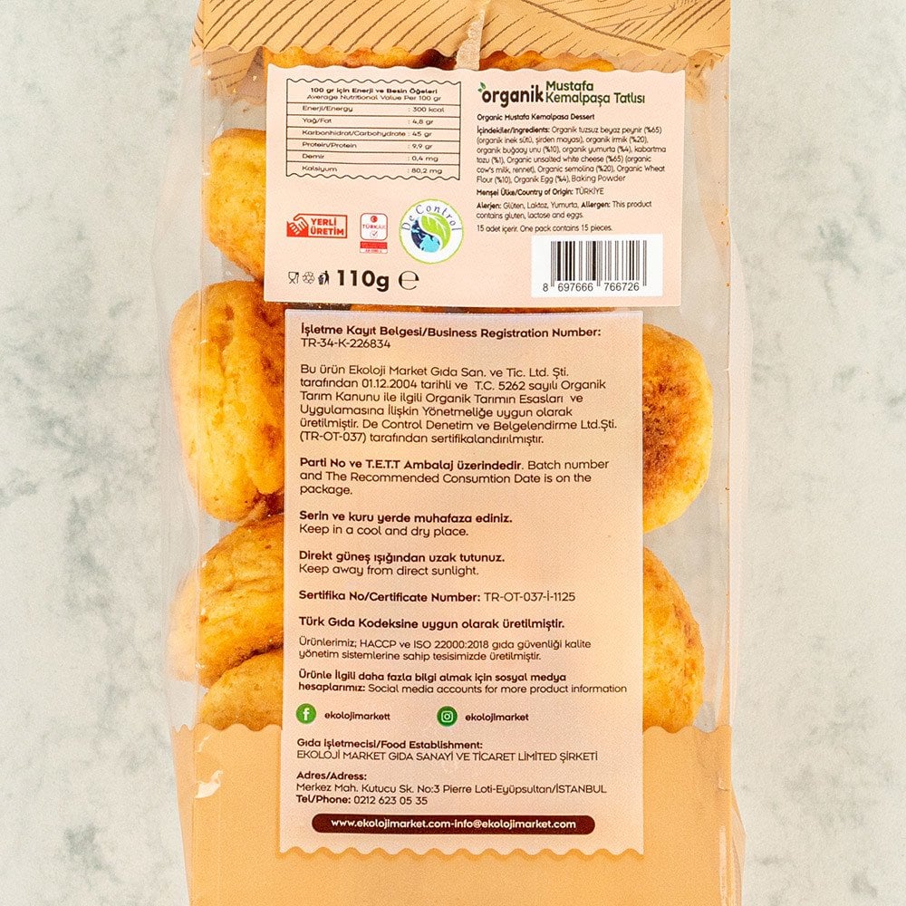 Ekolojik Market Organik Kemalpaşa Tatlısı 110 Gr