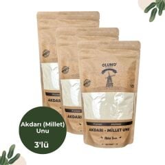Gluno Glutensiz Akdarı-Millet Unu 500g 3'lü